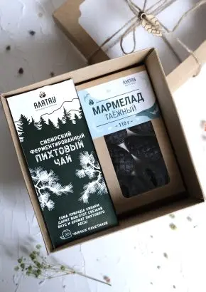 Подарочный набор «Сосновый №3» 4 в 1 (чай и мармелад)