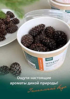 Цукаты из сосновых шишек с копченой паприкой, 150 г Цукаты из сосновых шишек с копченой паприкой, 150 г