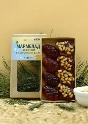 Мармелад сосновый с кедровыми орешками, 110 г Мармелад сосновый с кедровыми орешками, 110 г