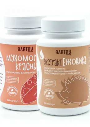 КОМБО «Мухомор и Ежовик»: микродозинг из мухомора красного и экстракт ежовика КОМБО «Мухомор и Ежовик»: микродозинг из мухомора красного и экстракт ежовика