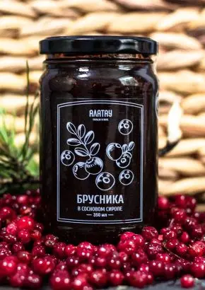 Брусника в сосновом сиропе, 350 мл
