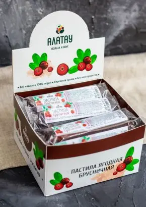 Пастила без сахара ягодная брусничная 900 г
