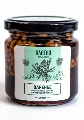 Варенье из сосновых шишек с кедровым орехом, 200 мл Варенье из сосновых шишек с кедровым орехом, 200 мл